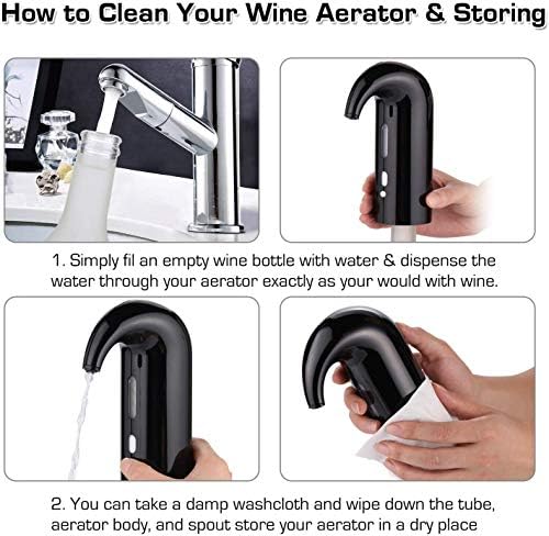 Electric Wine Aerator Pourer - Portable One-Touch Decanter and Dispenser Pump for Red and White Wine, Multi-Smart Automatic Oxidizer With USB Rechargeable Spout