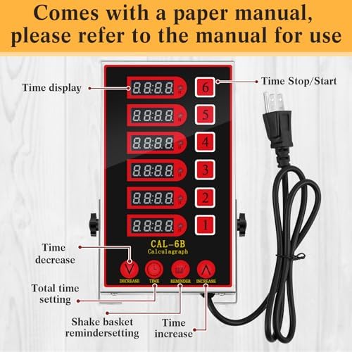 Relaxweex 1 Pack Commercial Digital Kitchen Timer for Cooking, 6 Channel