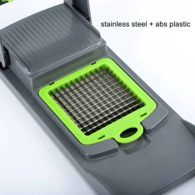 Multifunctional Vegetable Chopper with Container - Mandoline Slicer & Cheese Grater - Onion Chopper & Spiralizer - Kitchen Gadgets with 8 blades Veggie Cutter, Dicer, Mincer & Strainer