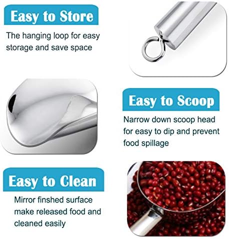 P&P CHEF 3 Ounce Mini Canister Scoop Stainless Steel Set of 4, Silver