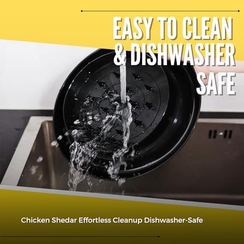 Pro Chicken Shredder Transparent Lid with Ergonomic Handle Visible Chicken Breast Shredder Tool, Dishwasher Safe Cleaning Brush - Meat Shredder Machine