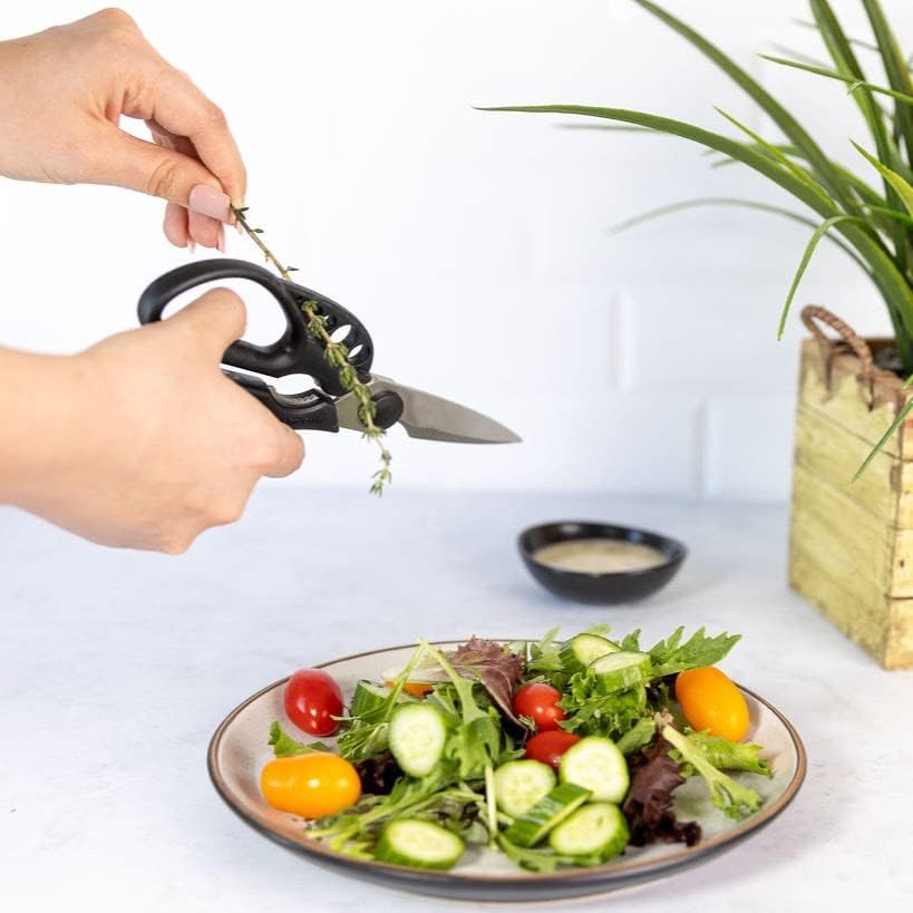 Strip-n-Snip™ - Herb Stripping Multi-use Scissors with Stainless Steel Blades (Black)