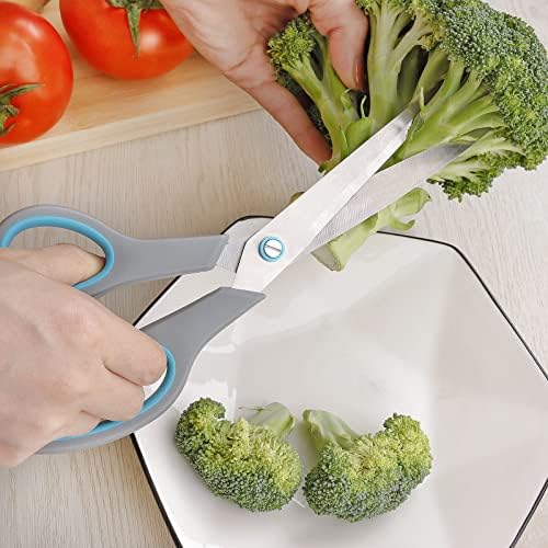 Asdirne Premium Kitchen Scissors Set, Kitchen Shears, Food-Grade Stainless Steel Blades, Ergonomic Rubber Handle, Include 1 Poultry Shears and 4 All Purpose Scissors, 9.1”/9.6"/8.5"/6.4"/5.4"