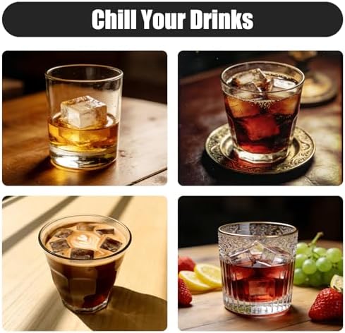 1.3" Small Square Silicone Ice Cube Tray for Freezer, 15 Cavity Big Old Fashioned Ice Cube Mold for Whiskey,Craft Ice Cube Molds with Lid for Chilled Drinks, Cocktails, Whiskey,Bourbon-2 Pack