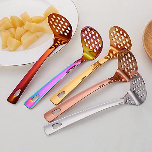 Stainless Steel Potato Masher with Long Handle, Sturdy Potato Smasher, Integrated Masher Kitchen Tool Perfect for Vegetable, Fruits, Meat, Bean, Avocado, Disherwash Safe, 7.28 Inch(Silver)