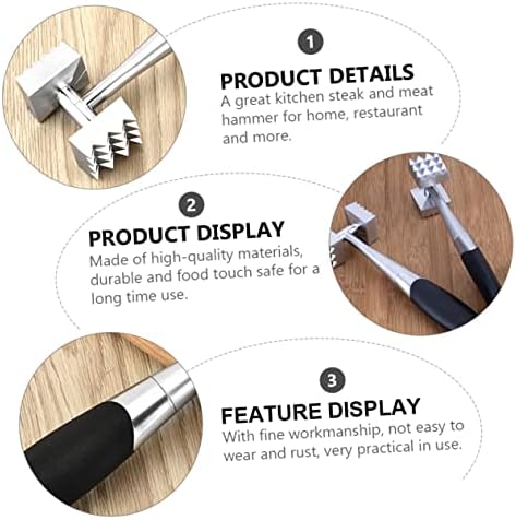 Home Zinc Alloy Meat Tenderizer Double-sided Mallet Tool for Kitchen Steak Hammer Tenderiser Hammer Easy to Use