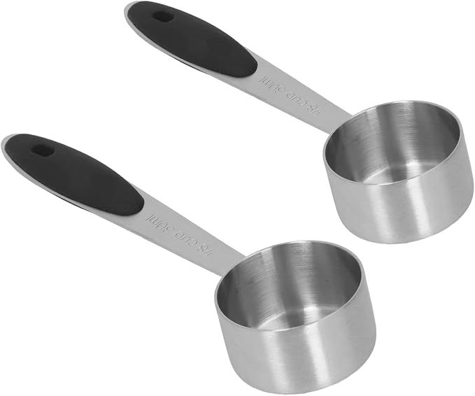 2Pcs Coffee Measuring Scoop, Stainless Steel 1/8 Cup 30ml Coffee Bean Milk Powder Tea Measuring Spoon, Home Kitchen Spoon
