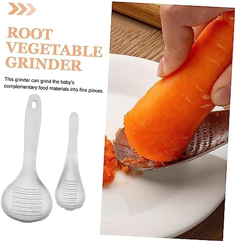 2pcs Stainless Steel Garlic Press Ginger Grater Zester Spoon Fruits Root Vegetable Zester Spoon