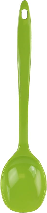 Reston Lloyd Cooking Spoon for Serving, Basting, Mixing, Heat Resistant, BPA Free Melamine 11 Inch Utensil with Ergonomic Handle, Lime
