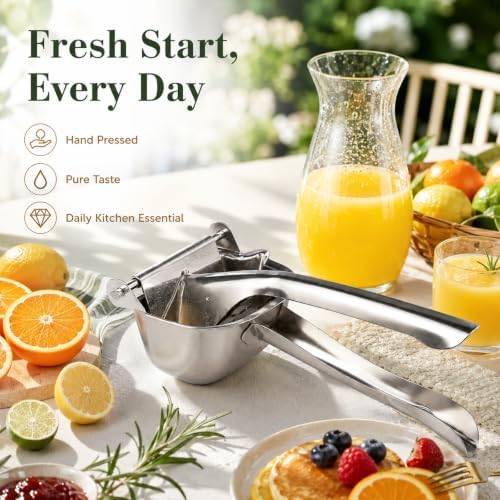 Manual Fruit Juice Squeezer, 304 Stainless Steel Hand Citrus Press