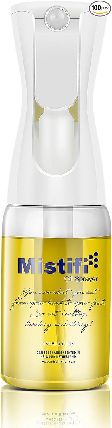 Mistifi Glass Oil Sprayer/Mister 5.1 fl oz (150ml), For Cooking Oil, Olive Oil, Soy Sauce, Vinegar, Non-Aerosol Refillable Dispenser, Spray Bottle (FS630 Scandinavian)