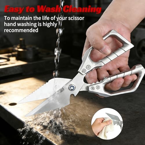 Heavy Duty Kitchen Scissors,Sharp Stainless Blades with ABS Handle