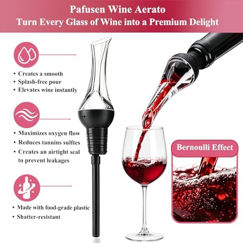 Wine Aerator Pourer, Wine Air Aerator, Easy to Use for Enhanced Bouquet Rich Flavor, Wine Aerator Pourer Spout with Gift Box Included