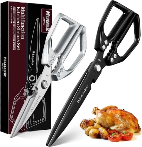 Huusk Kitchen Shears Set, Japanese Stainless Steel Scissors for Food