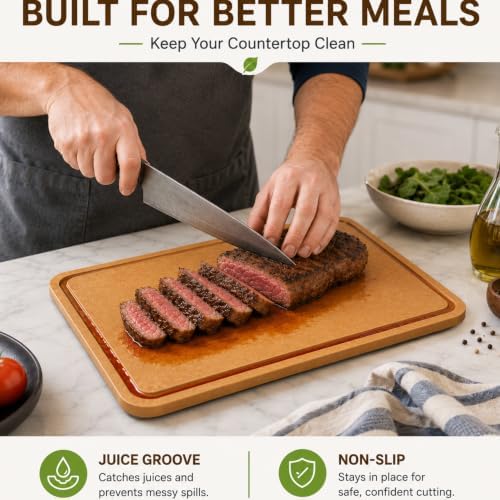 Composite Cutting Board Dishwasher Safe Non-Slip Juice Groove 14x10.5