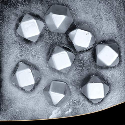 Stainless Steel Rhombus Shaped Whiskey Stones Set Reusable Chilling Rocks Ice Stones Gift for Whiskey Lovers