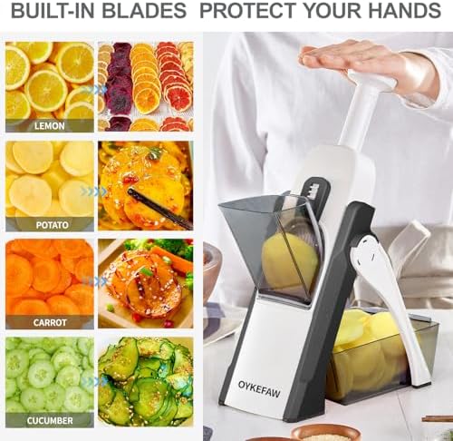 Safe Mandoline Slicer for Kitchen, Potato Slicer for Chips,Vegetable Cutter