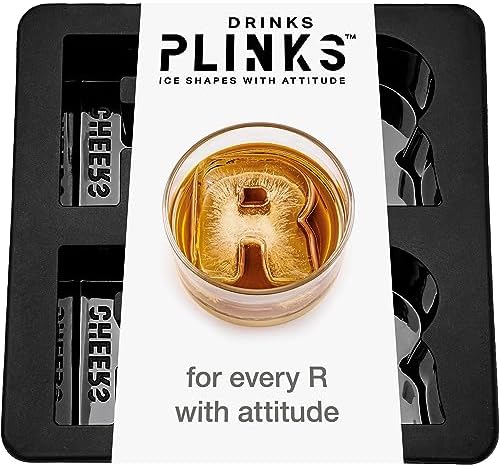 DRINKSPLINKS Monogram Letter R Ice Cube Mold. Large Initial Silicone Tray.