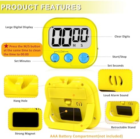 ZILLEEN Classroom Timer for Kids Teachers 2 Pack Digital Timers Pur Ye