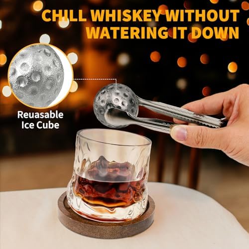 Whiskey Golf Stones Gifts Set Accessories for Men -Valentines Day Gifts for Him-Birthday Gifts for Men
