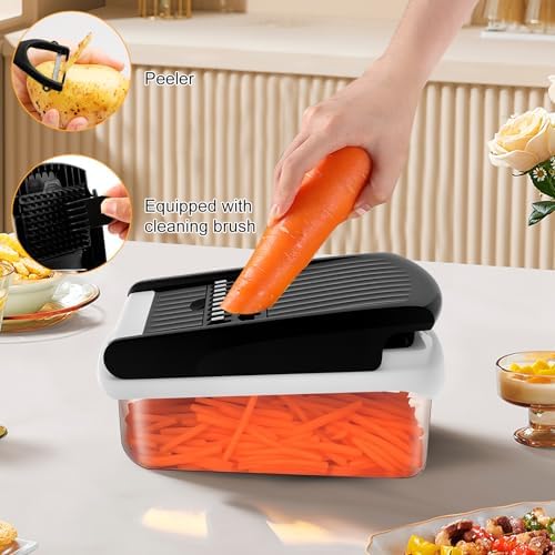 14 in 1 Vegetable Chopper Efficient Veggie Chopper with Container Practical Food Chopper Multifunctional Kitchen for Salad Potato Carrot Garlic