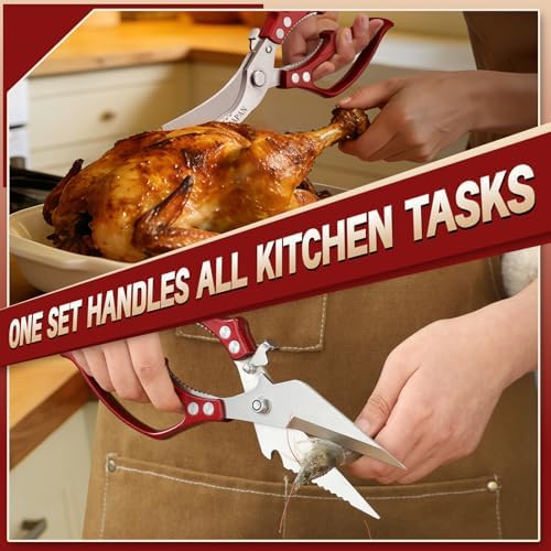 Huusk Kitchen Shears Heavy Duty - Japanese Kitchen Scissors All Purpose
