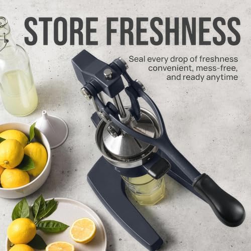 Zulay Kitchen Cast Iron Juicer - Heavy Duty Orange Juicer with Detachable Strainers for Easy Cleaning, Citrus Press for Citrus Fruits, Perfect for Bartenders, Juice Lovers & Health Enthusiasts