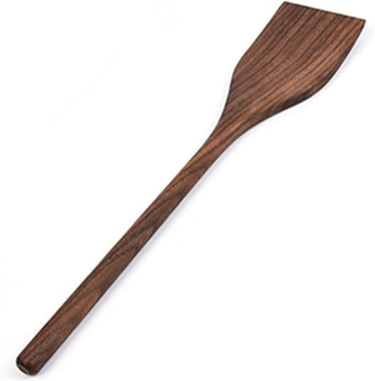 13” Black Walnut Wood Spatula, Cooking Paddle,Hand Carved Turner,Long Handle Non-Stick Wooden Scraper Kitchen Utensil Spatula Spoon for Cooking Baking Stir Fry