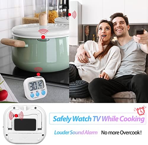 Weewooday 24 Pcs Digital Kitchen Timer Magnetic LCD Alarm, Colorful