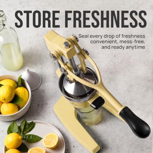 Zulay Kitchen Cast Iron Juicer - Heavy Duty Orange Juicer with Detachable Strainers for Easy Cleaning, Citrus Press for Citrus Fruits, Perfect for Bartenders, Juice Lovers & Health Enthusiasts