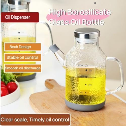 High Borosilicate Glass Oil Bottle,Olive Oil Dispenser for Kitchen