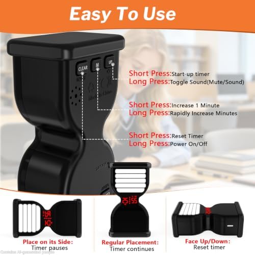 Visual Digital Hourglass Timer, Productivity Flip Timer