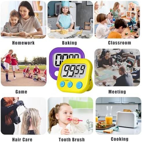 ZILLEEN Classroom Timer for Kids Teachers 2 Pack Digital Timers Pur Ye