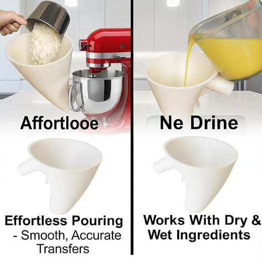 Kitchen Auxiliary Mixer Flour Funnel,Flour Funnel for Kitchen aid，Suitable for KSM150 5-Quart tilt-Head Mixer, Used for Adding Flour to The Mixer to Prevent Spilling and Mess.
