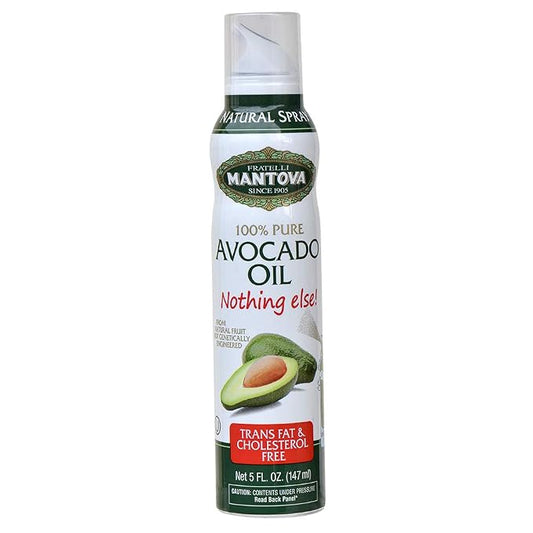 Mantova Avocado Oil, 100% Pure Cooking Oil Spray, perfect for healthy Keto snacks, baking, grilling, seasoning, or cooking, our oil dispenser bottle lets you spray, drip, or stream with no waste, 5 oz