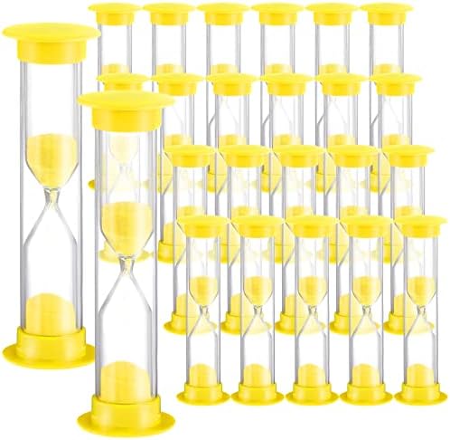 Geelin 24 Pcs 3 Minutes Sand Timer Kids 3 Mins Timer
