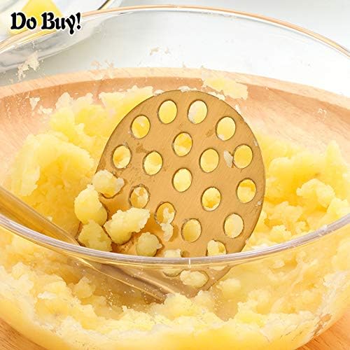 Potato Masher ，Stainless Steel Potato Ricer Press，Ergonomic Horizontal Handle &Multi-Function for Smooth Creamy Mashed Potato,Fruits,Vegetables Baby Food (2pcs, rose gold)