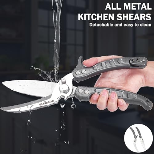 Heavy Duty Kitchen Shears,Poultry Shears with Safety Lock,Grey