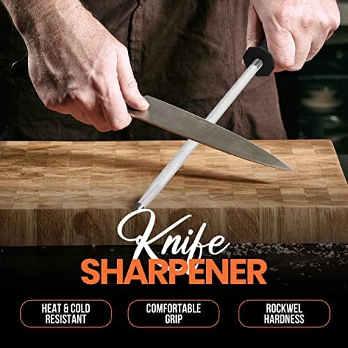 Utopia Kitchen Knife Sharpener Rod 10 Inch Honing Rod for Sharpening
