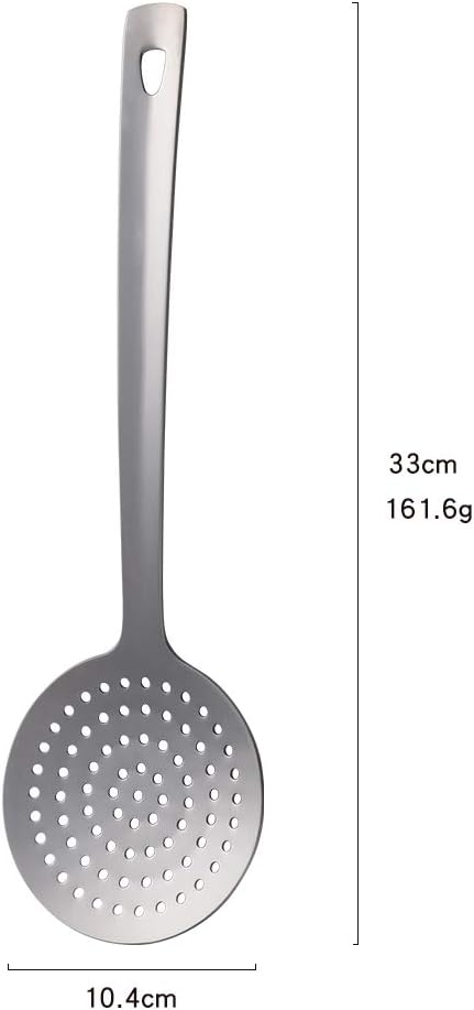 6 Pcs Silver Skimmer Spoon, Stainless Steel Titanium Plated Slotted Ladle Spoon Set Multi-functional Hot Pot Fat Strainer, Kitchen Cooking Utensil Dishwasher Safe(13 inches/33cm)