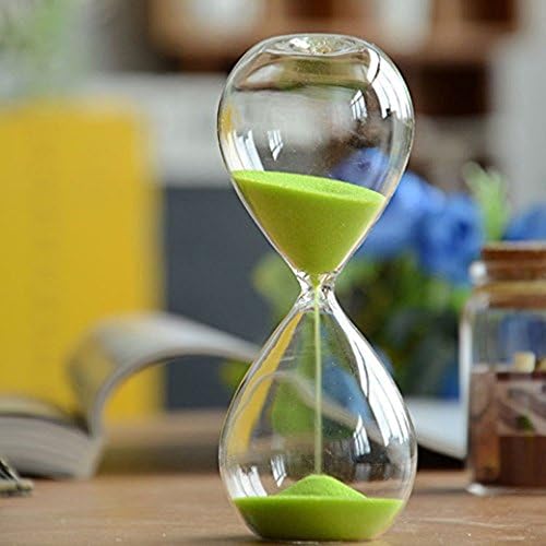 Large Fashion Colorful Sand Glass Sandglass Hourglass Timer Clear Smooth Glass Measures Home Desk Decor Xmas Birthday Gift (30 Minutes, Green)