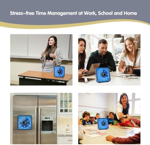 TWENTY5 SEVEN Robot Visual Timer for Kids, 7.5 Inch 60 Minute Countdown Timer, Mechanical Magnetic 1 Hour Clock for Classroom Teaching, Homework, Exam, Office Meeting & Time Management, Blue