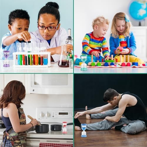 Sand Timer for Kids 4 Pack Colorful Hourglass 3min, 5mins, 10mins, 30mins Sand Clock Timer for Classroom, Games and Kids Room
