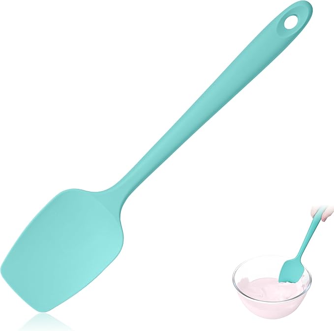 600ºF Heat Resistant Silicone Spoon Spatula for Cooking, Aqua Sky | High Heat Food Safe Seamless Kitchen Spoonula Scraper for Baking Mixing Scraping Stirring Egg Nonstick Cookware Pan Bowl