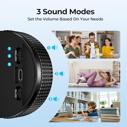 Digital Kitchen Timer, Large Display Magnetic Countdown Countup Timer, 3 Preset Times (5, 15, 25),Volume & Brightness Adjustable for Cooking Classroom Studying, Easy for Kids (Black,2Pcs)