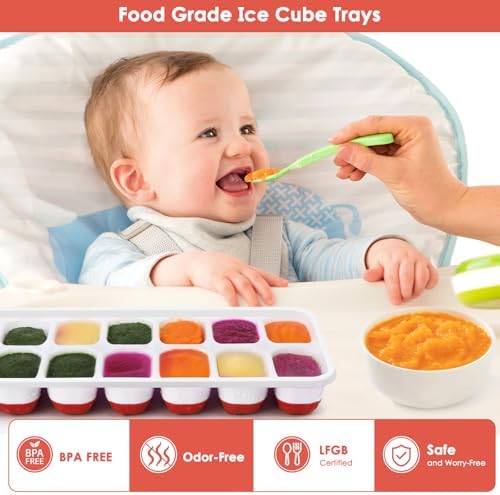 Ice Trays for Freezer, 56 pcs Easy-Release Silicone Ice Cube Trays for freezer with Spill-Resistant Removable Lid, BPA Free, 4 Pack Stackable & Durable Ice Cube Tray Mold for Freezer, Cocktail, Coffee