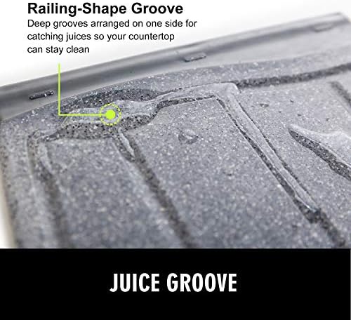 12.99" Large Cutting Board with Multiple Juice Grooves, Grey