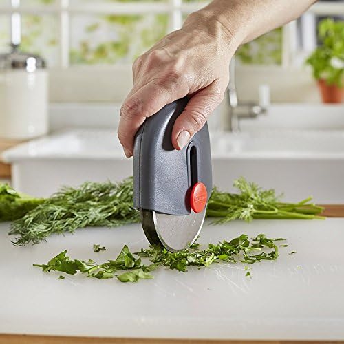 Casabella Cut 'n Slice Pizza Cutter, Dark Grey/Red
