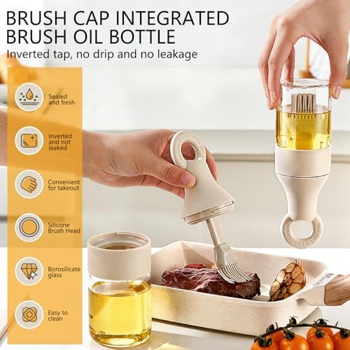 2 in 1 Oil Dispenser Bottle with Silicone Brush - 150ml/5.07oz