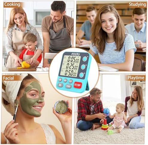 Digital Dual Kitchen Timer, Multi-Channel Magnetic Countdown for Cooking